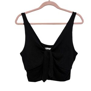 Abercrombie & Fitch Black Bow-Front Crop Top